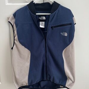 Vintage The North Face Fleece Vest – Men’s Large – Cream & Blue